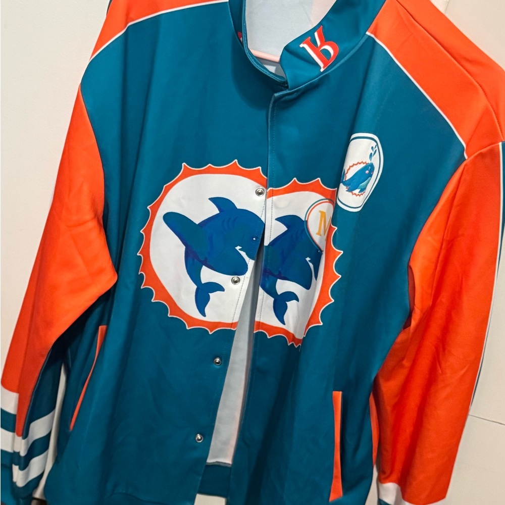 Miami Blue and Orange Shark Jacket